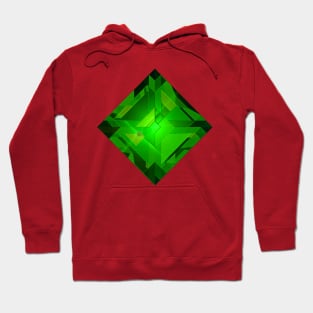 Green Square Shape Gemstone Hoodie